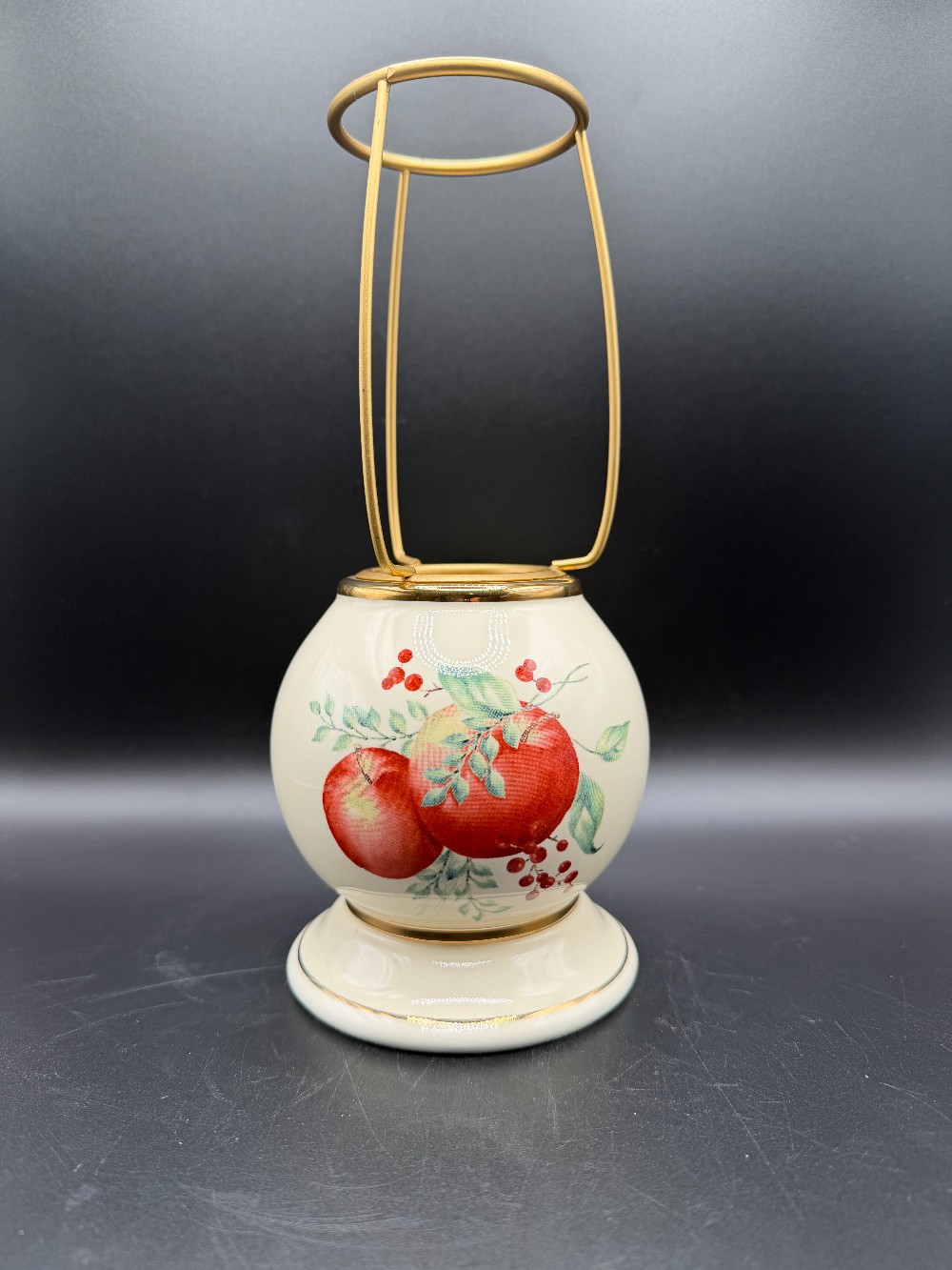Vintage Lenox Colonial Williamsburg Boxwood & Pine Porcelain Candle Lamp