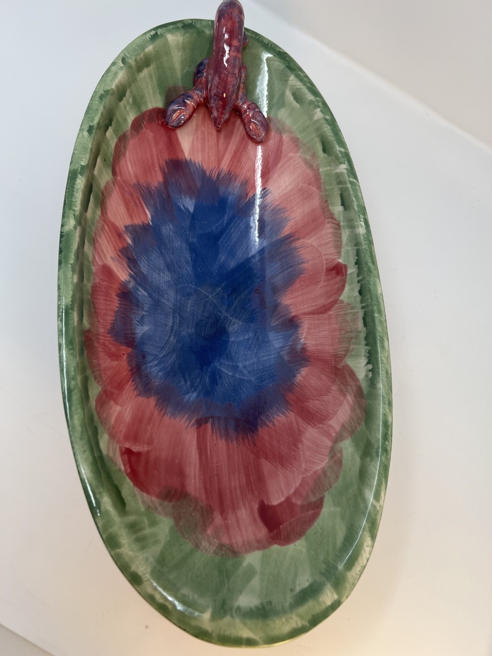 Hand-painted ceramic lobster bowl
