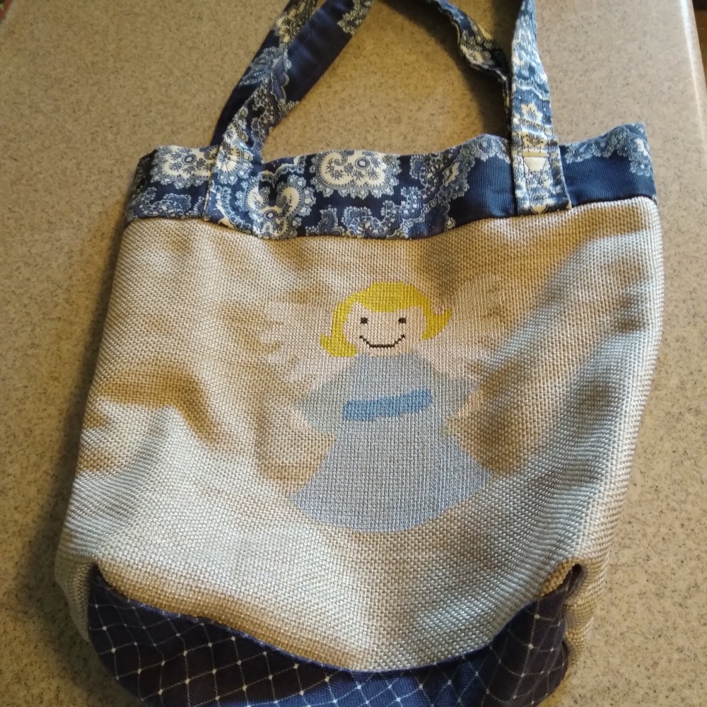 Needlepoint Christmas Tote Bag