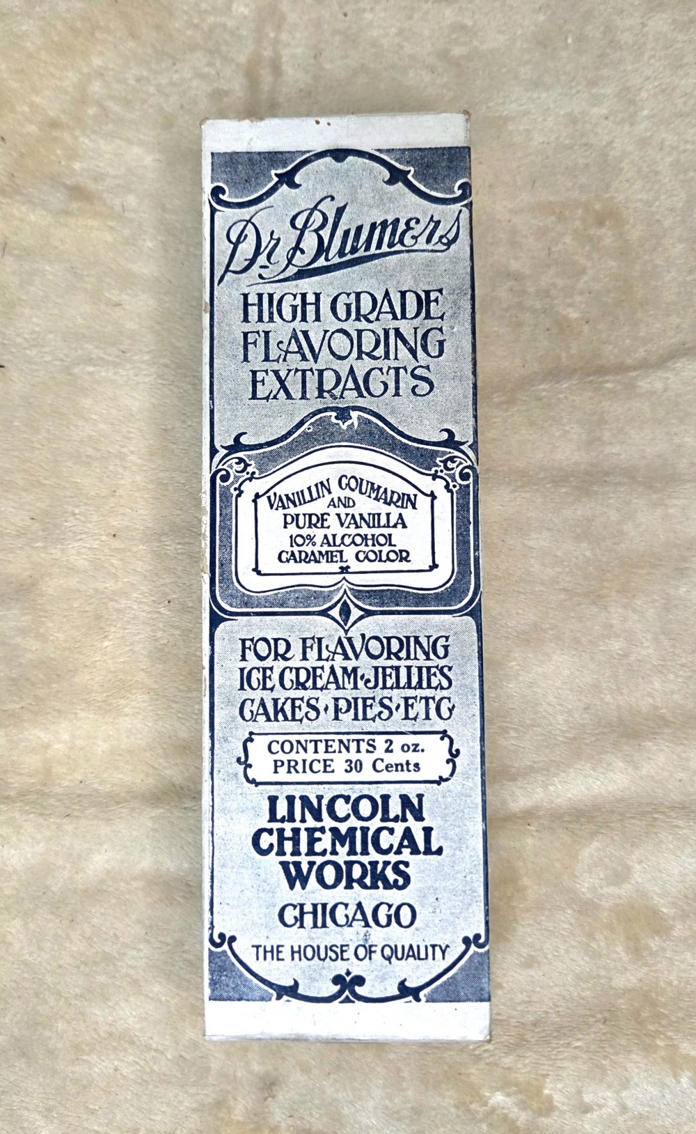 1920's Dr. Blumers Flavoring Extracts Box