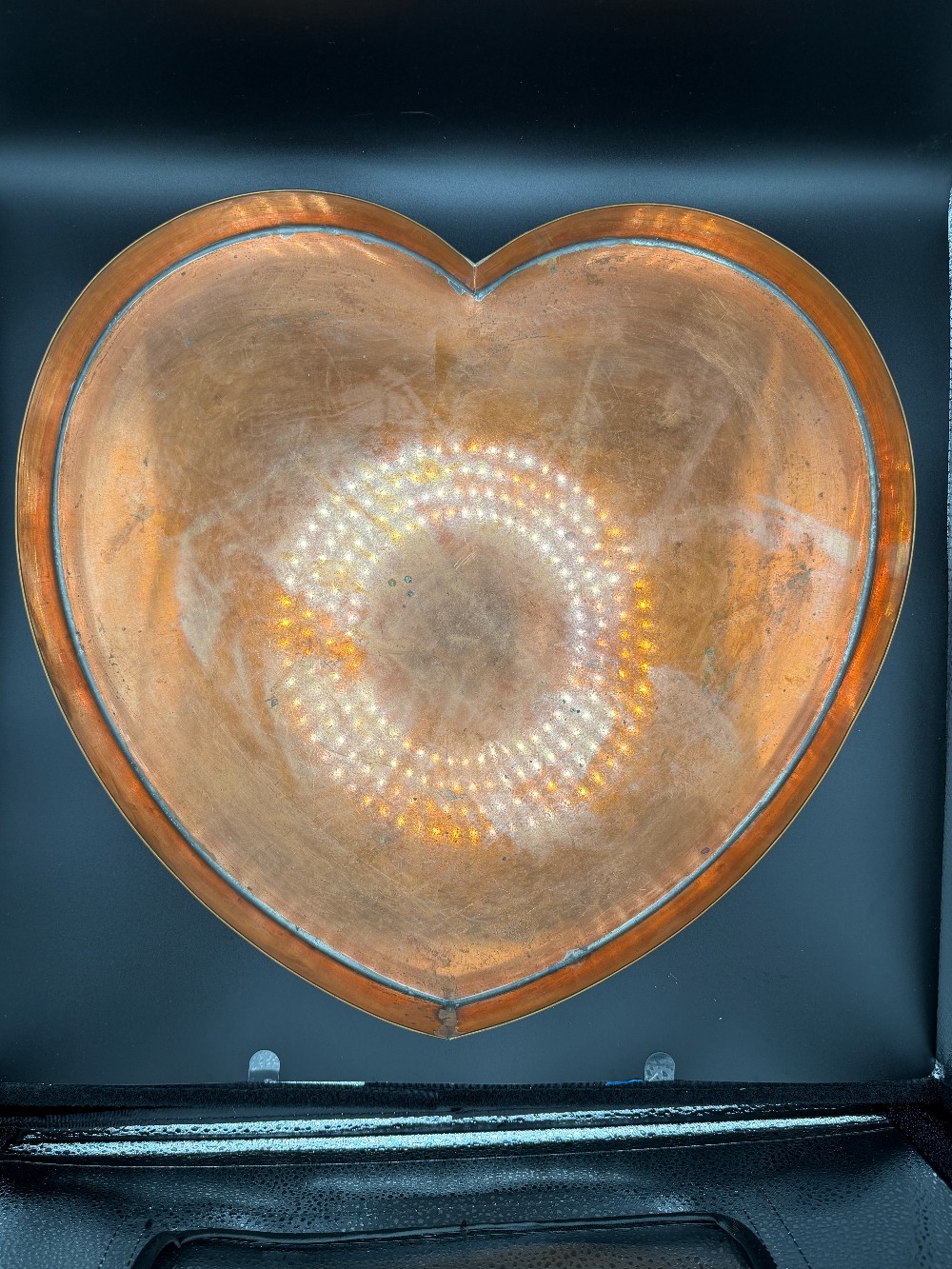 Copper Heart Tray Wall Hanging Large Size