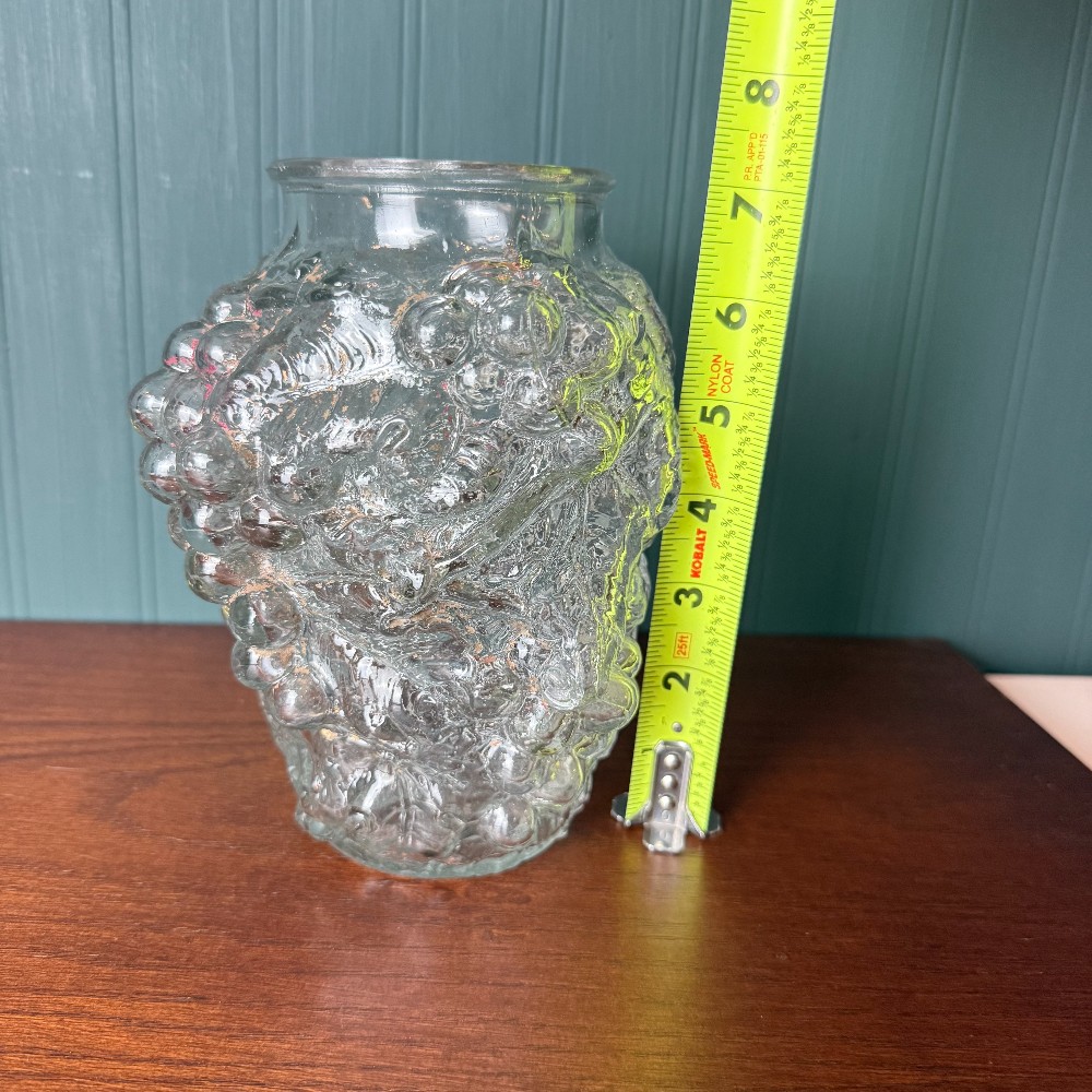 Antique Goofus Glass Grape Cluster Vase, Early 1900s
