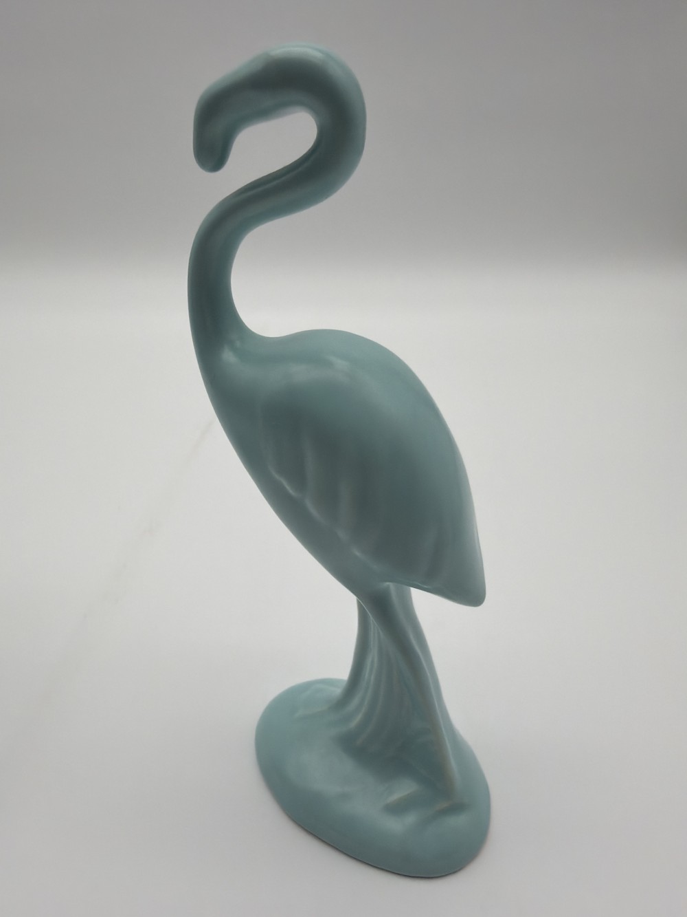 Vintage Metlox Aqua Crane Pottery Figure