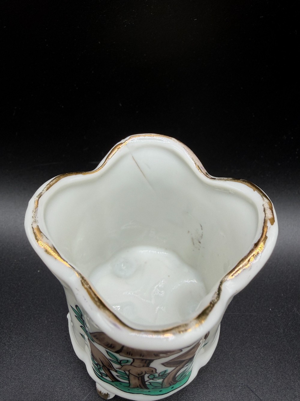 1970s Porcelain Mushroom Toothpick Holder - As-Is Factory Flaw Retro Decor