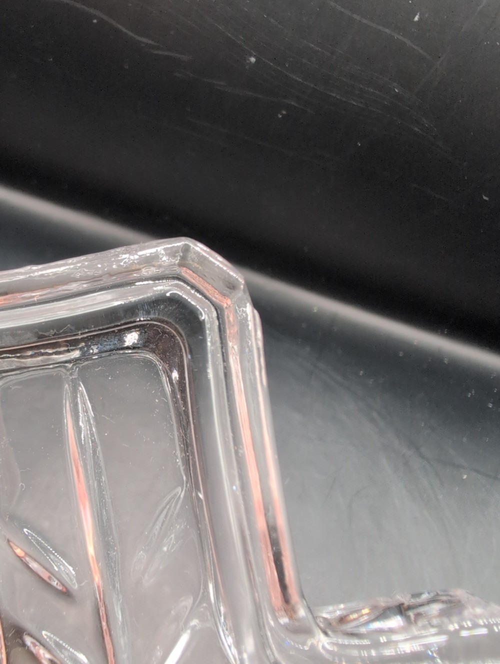 Cross Crystal trinket dish with lid, as is