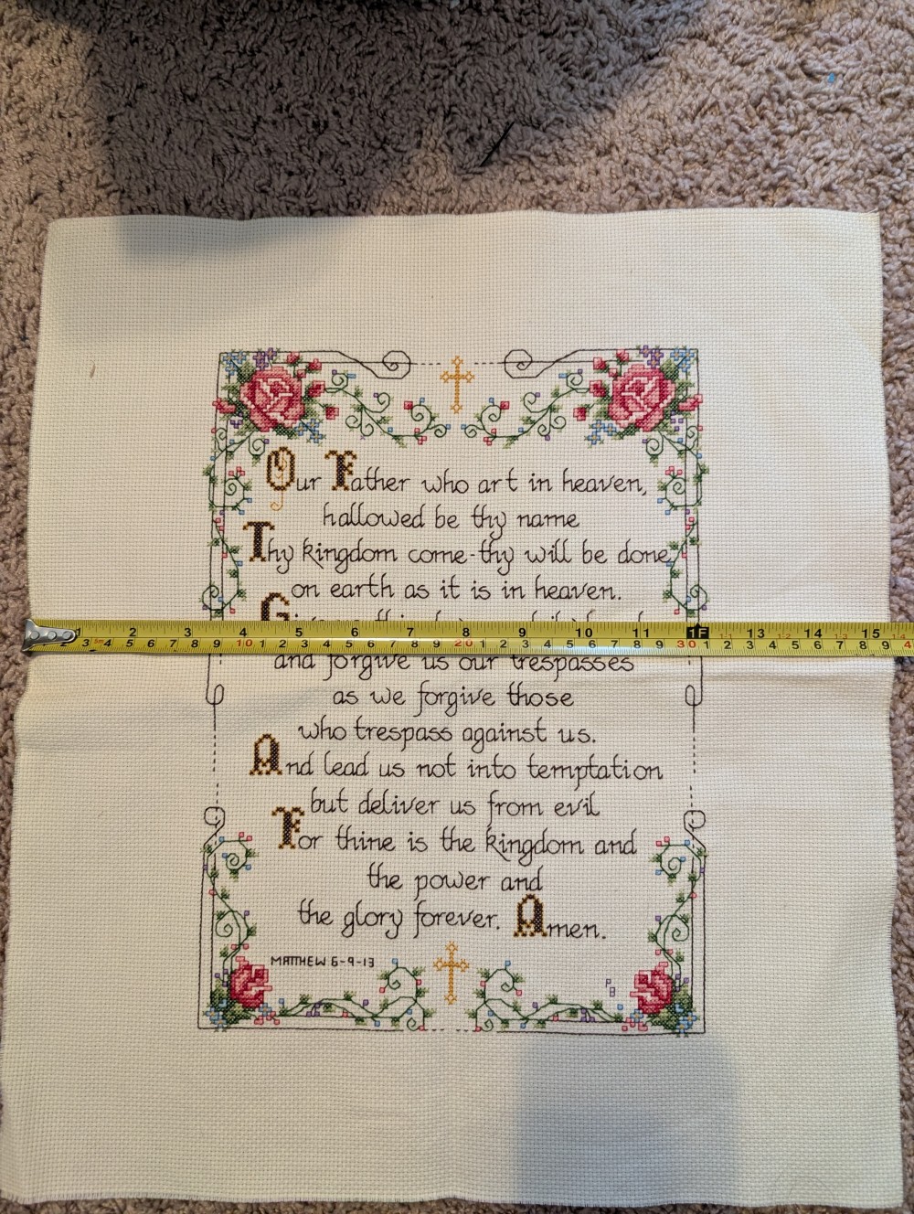 Cross-stitch Lord's Prayer