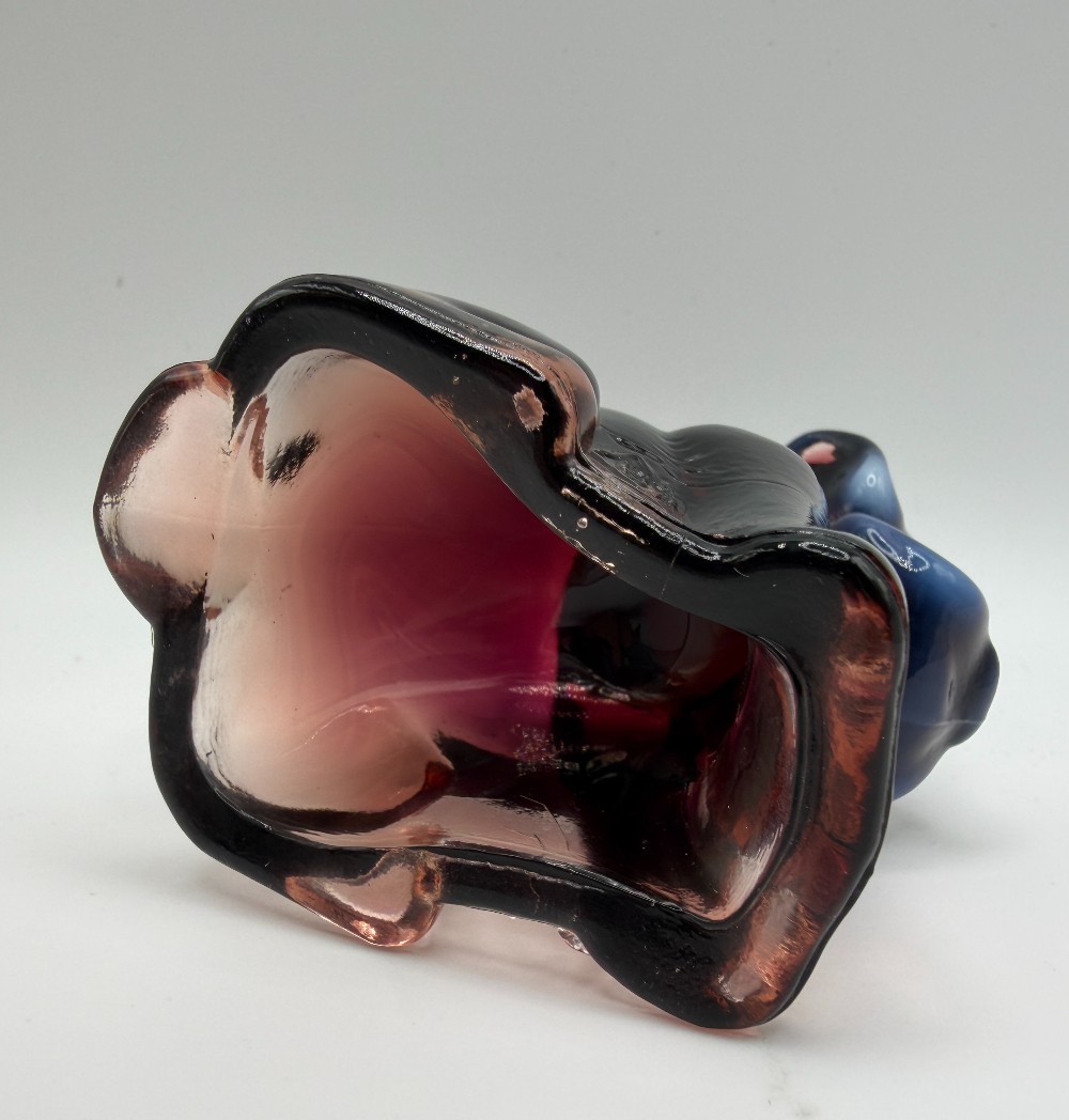 1980s Boyd Glass Pooche the Dog Vintage Figurine - Mulberry