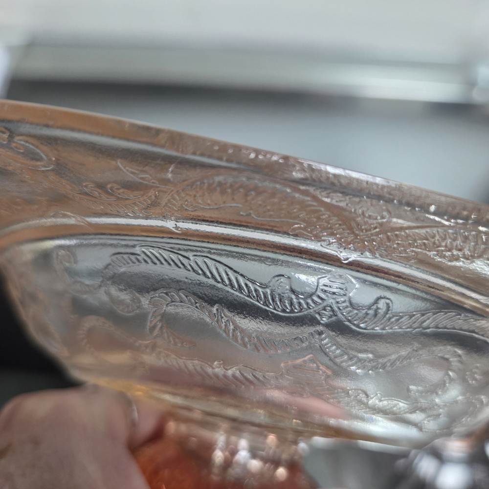 VTG Depression Glass Bowl with Lid