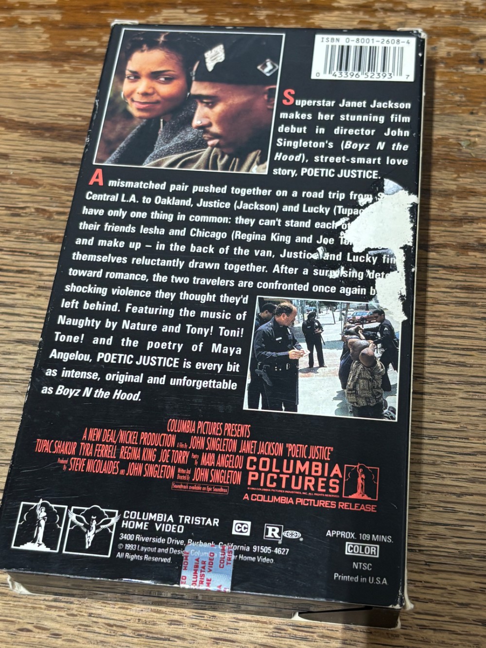 Poetic Justice VHS Movie Janet Jackson Tupac Shakur John Singleton 1993