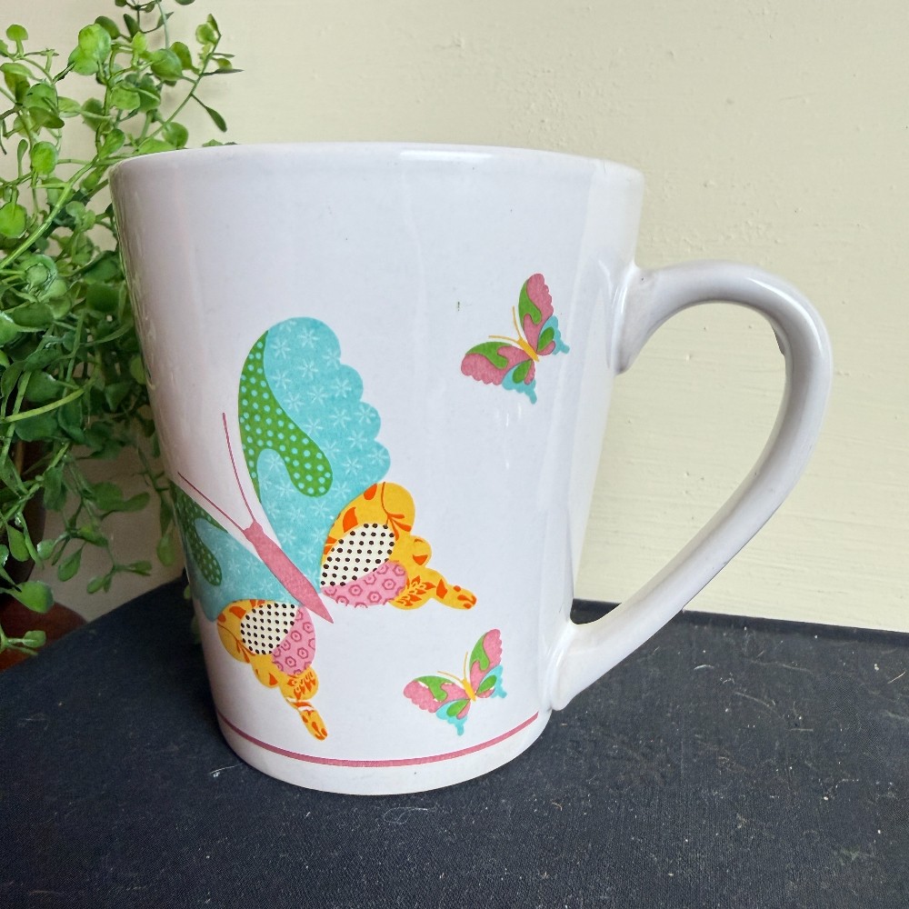 V&S Houseware Patchwork Butterfly Mug