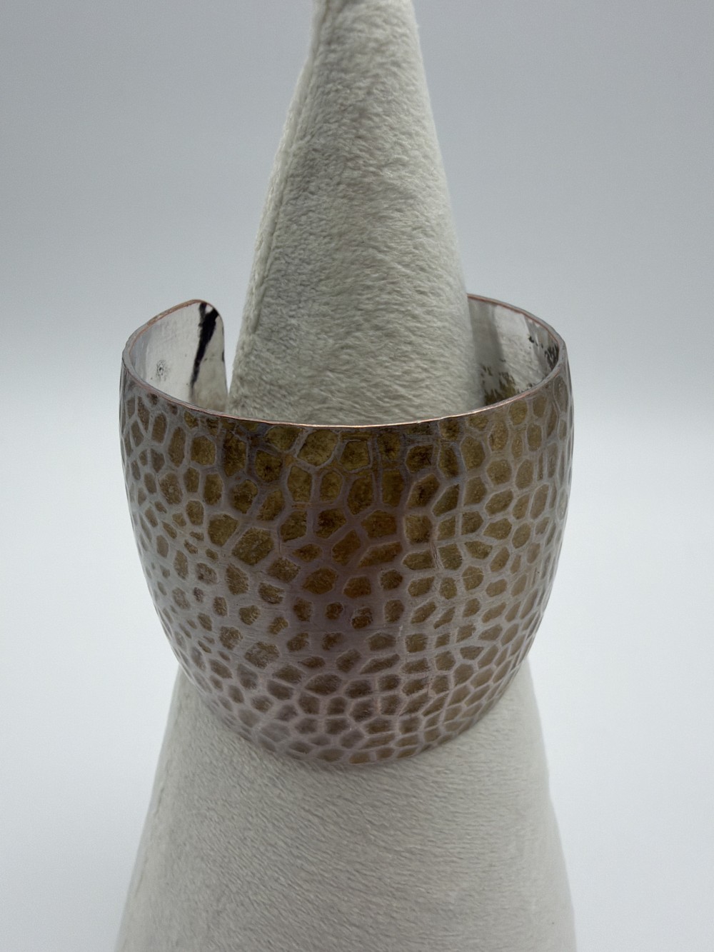 Wide Textured Metal Cuff Bracelet