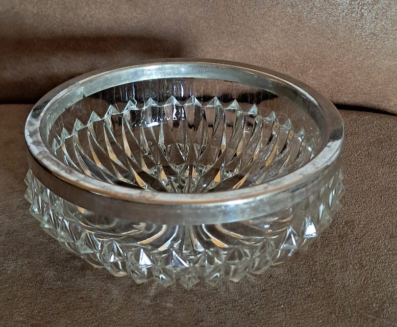 Italian Cut Glass Sugar Bowl, 1950's