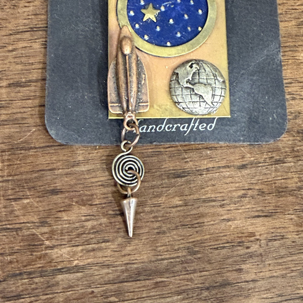 Handcrafted Mixed Metal Space Brooch