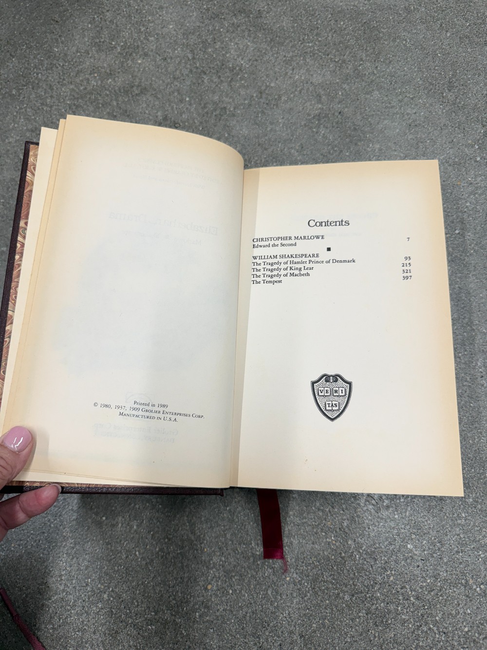 Marlow Shakespeare, The Harvard Classics Hardback Book