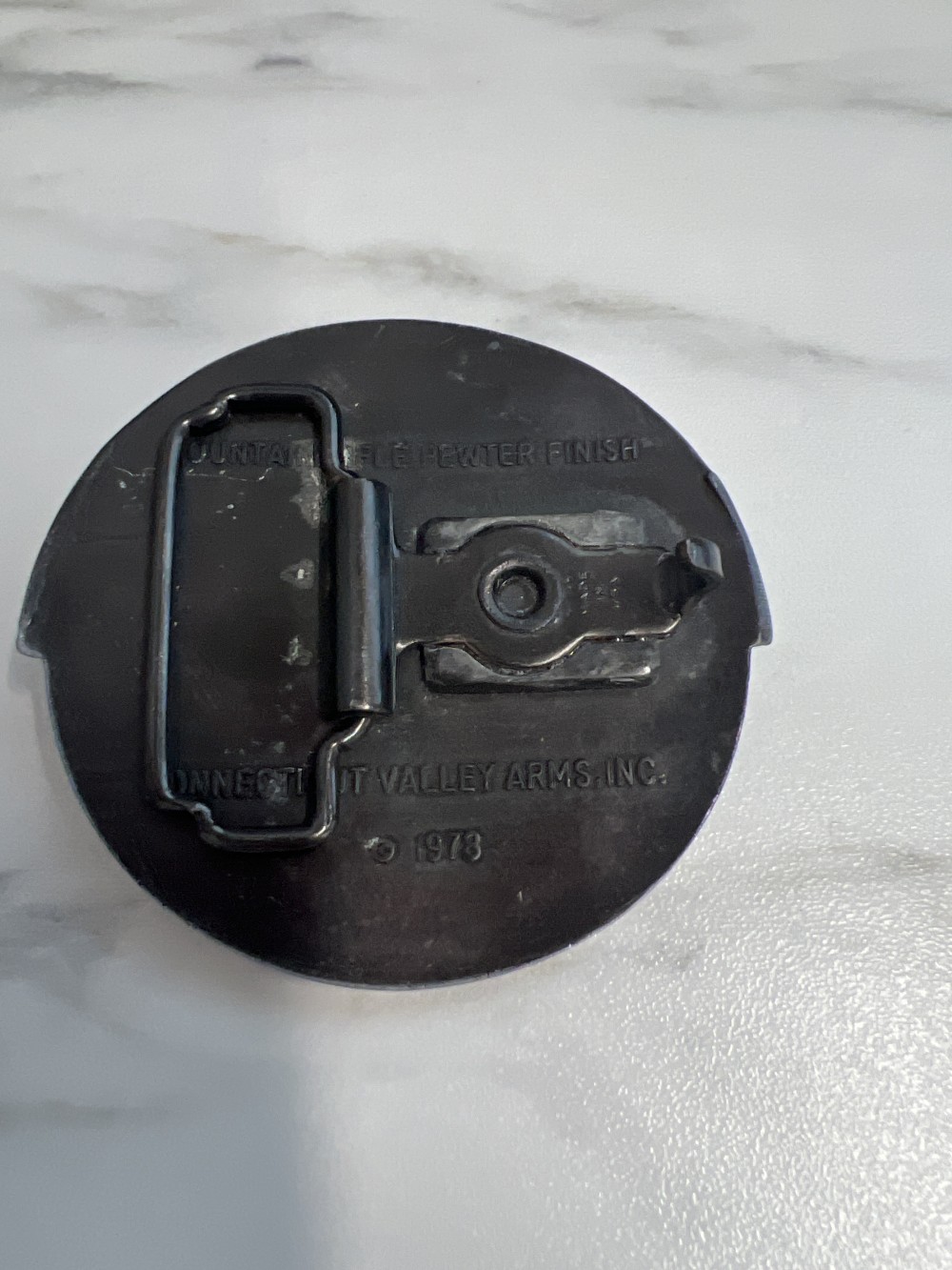 Cva pewter belt buckle with motorcycle