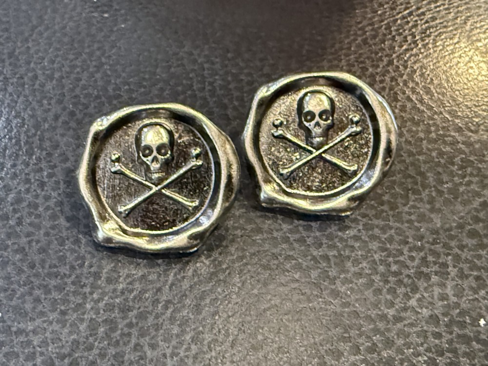Earrings- Pewter Skull Over Crossbones