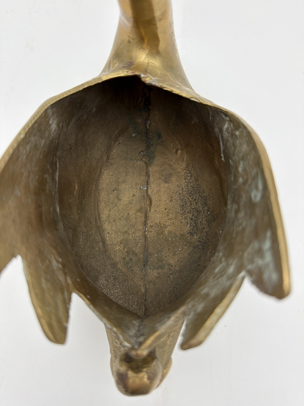 Vintage Brass Swan Planter 12 in