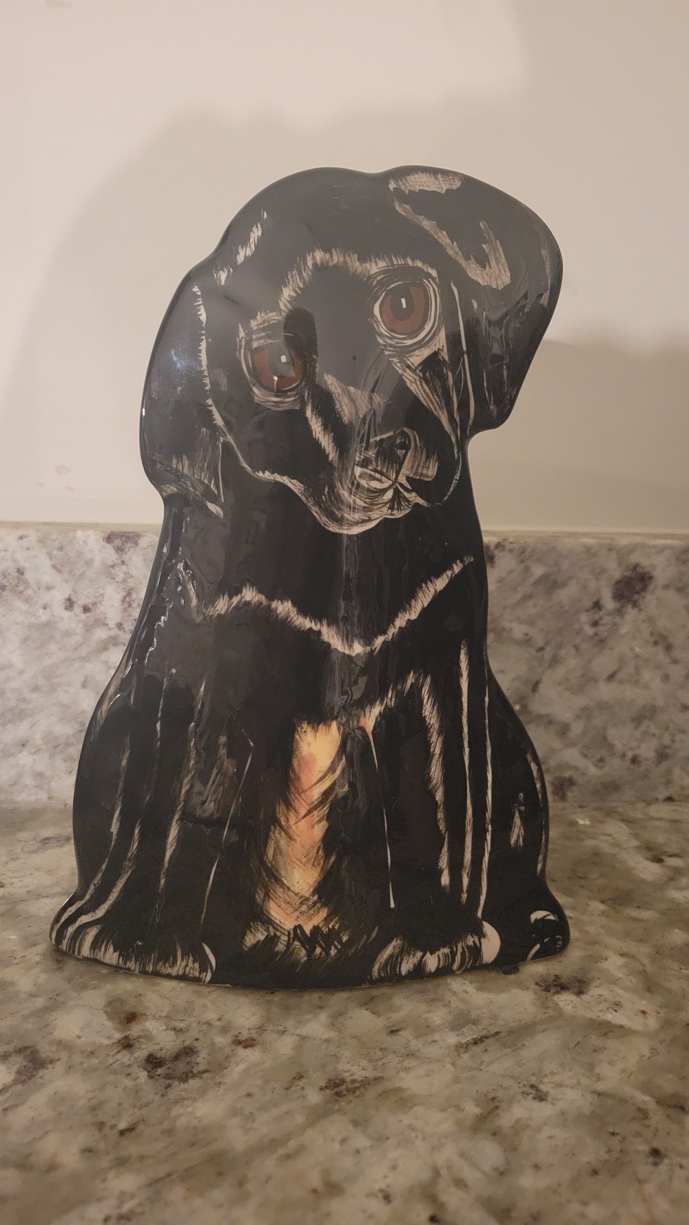 Black Labrador Vase by Nina Lyman