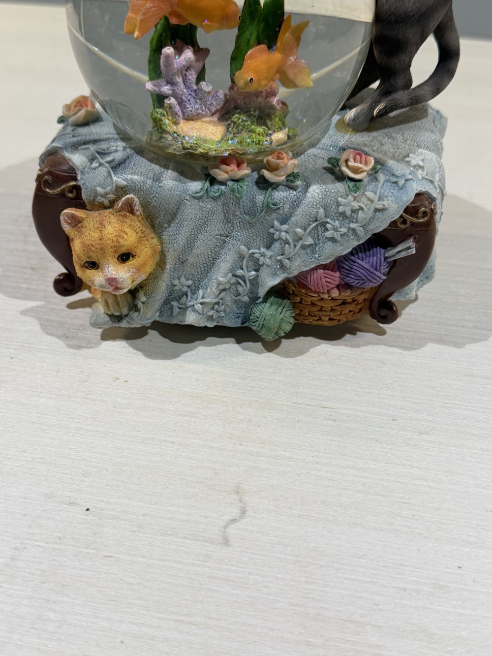 Vintage Cat & Goldfish Bowl Music Box 7’