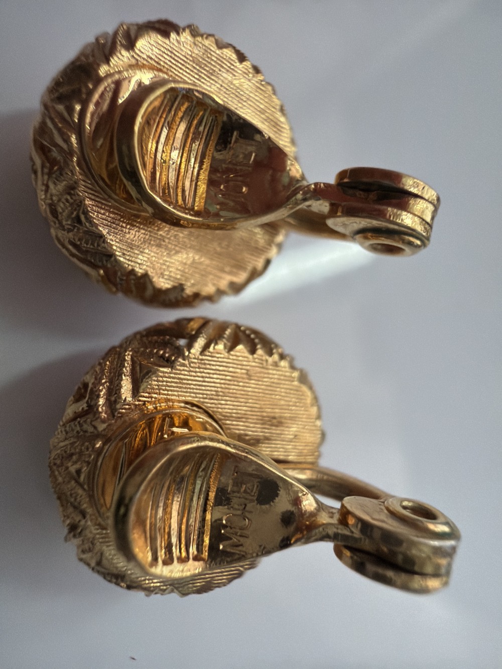 Vintage Monet Bal D’Or Gold Tone Filigree Clip-On Earrings