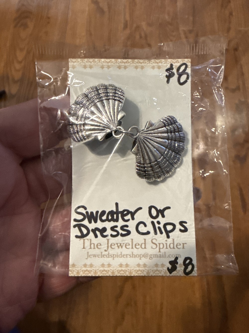 Sweater Clips - Silver Toned Shell
