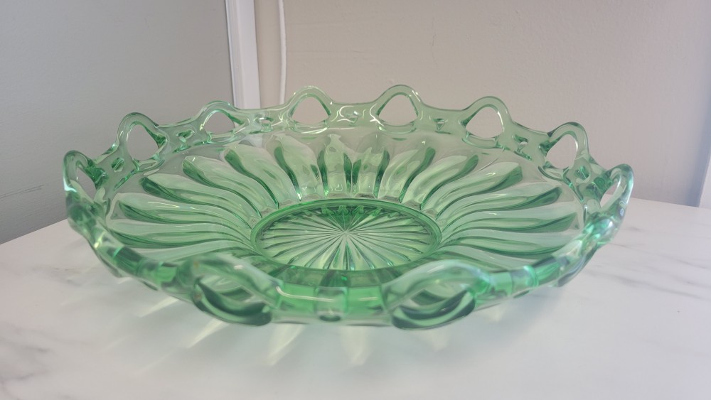 Colonial Prism Uranium Glass Bowl