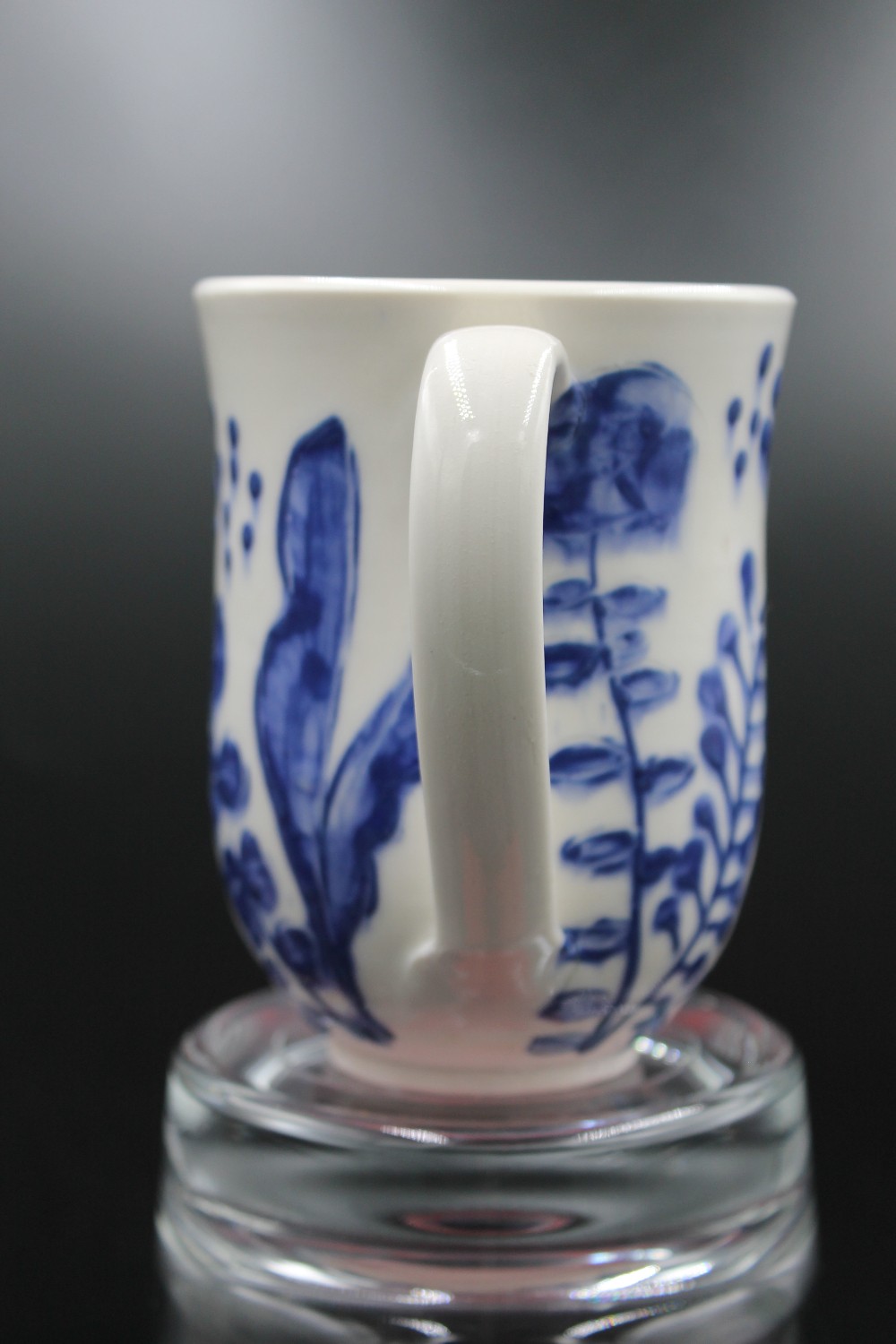 Handmade studio pottery mug blue/white
