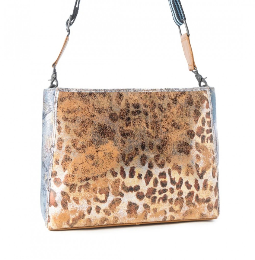 Bags Shoulder Myrabag Safari Glow Metallic Cheetah