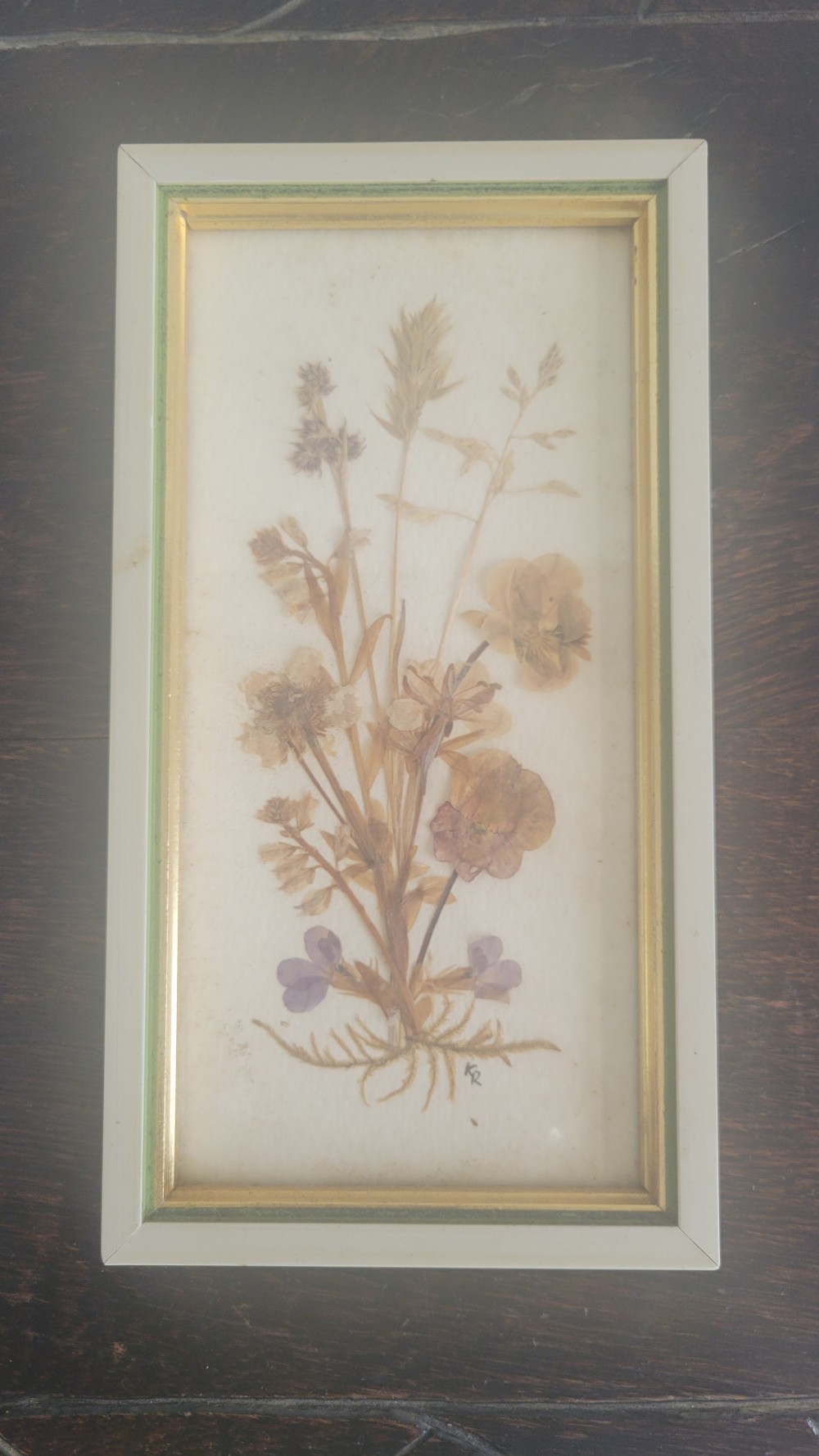 Vtg Framed Dried Flower Arrangement