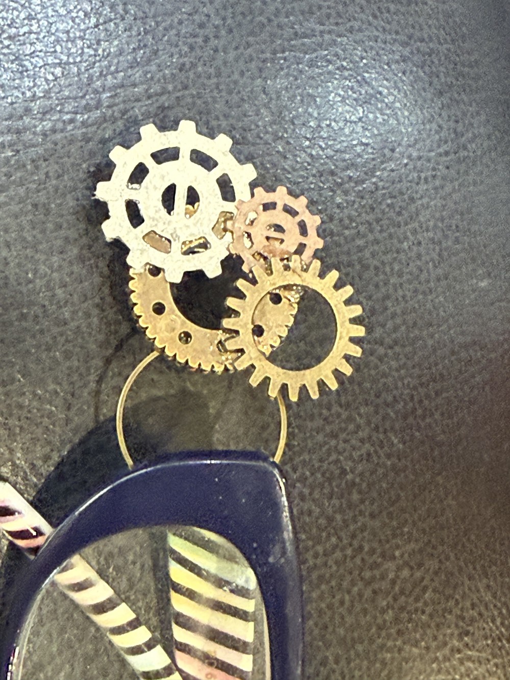 Eyeglass or ID Badge Holder Pin - SteamPunk Gears