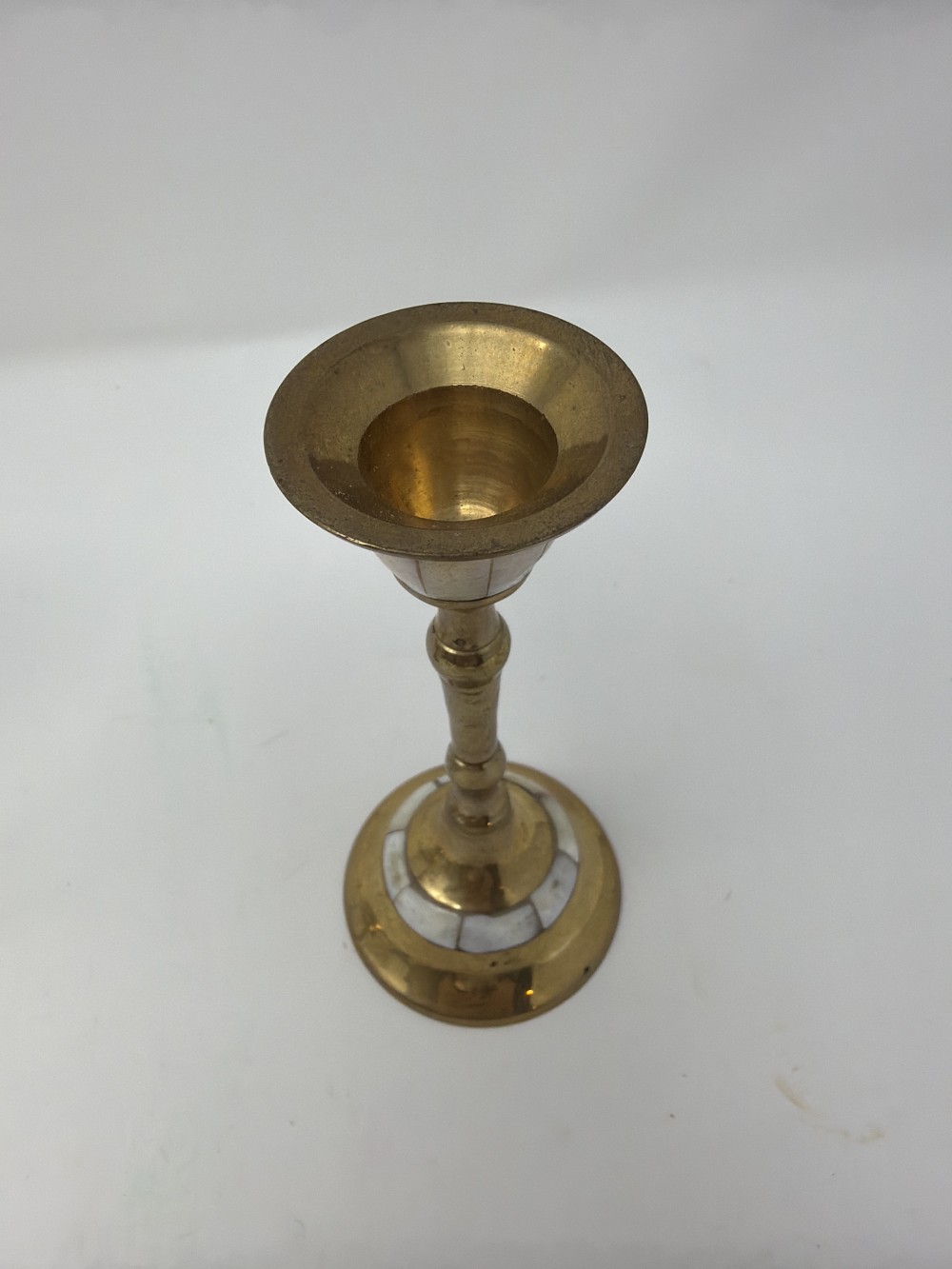 Vtg Brass w/Mother of Pearl Inlay
