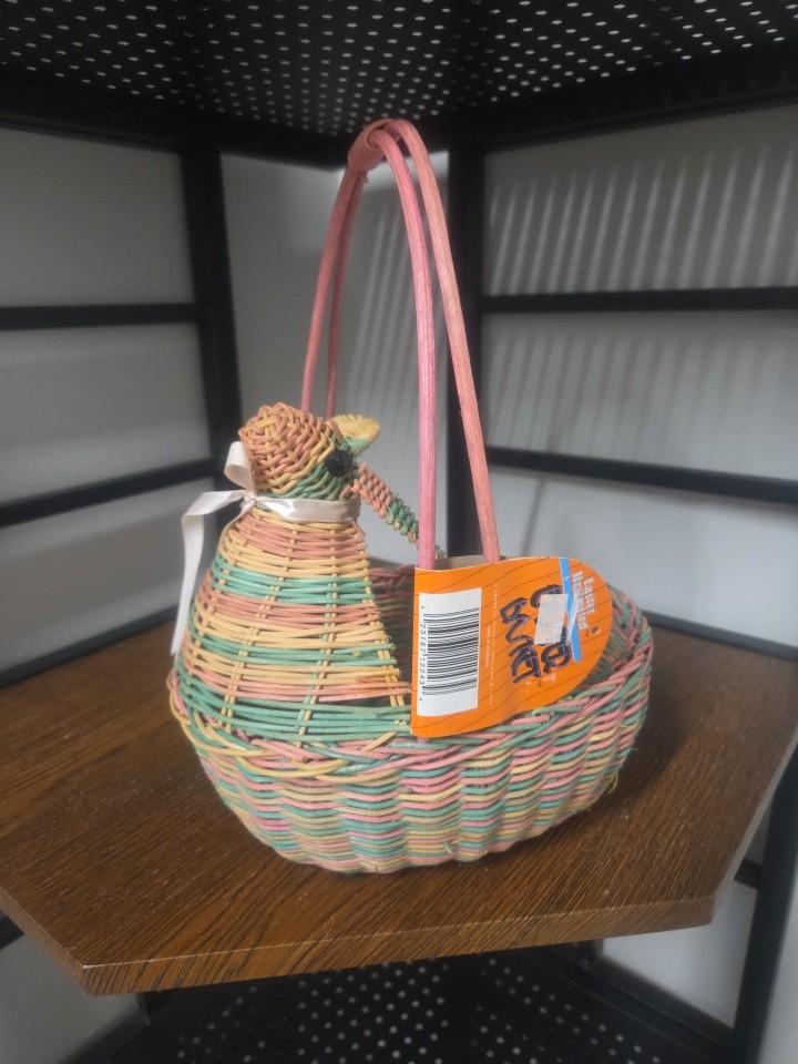 Vintage Wicker Bunny Basket
