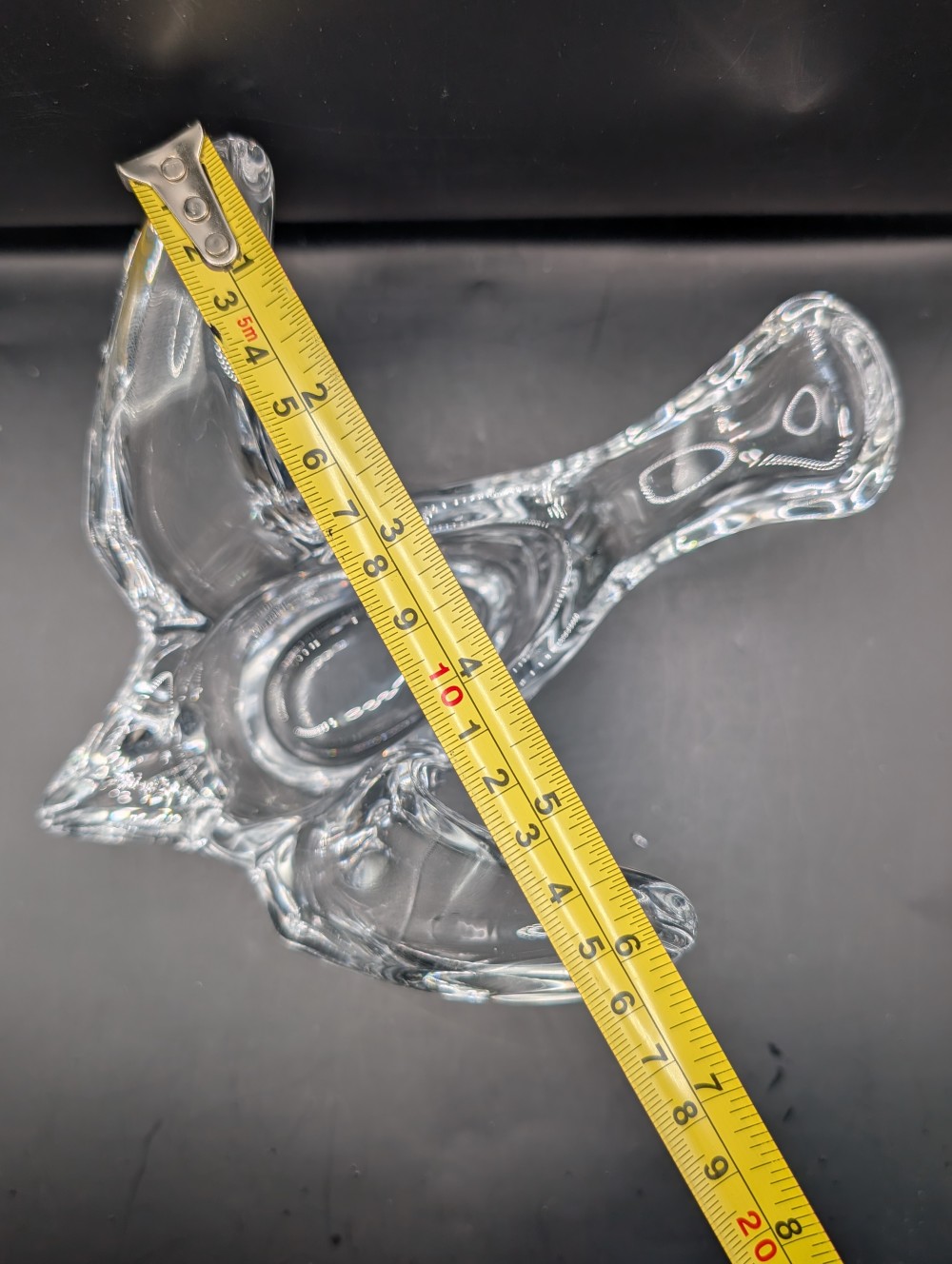Vtg Princess House lead crystal Bird in Flight as is dove dish