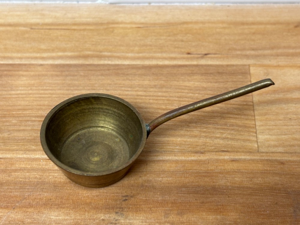 Miniature Vintage Brass Saucepan Skillet Made in India Dollhouse Kitchen Decor