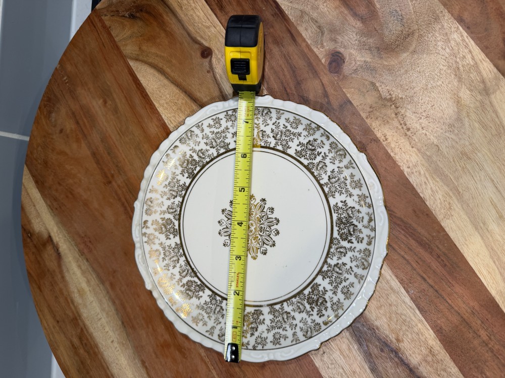 Vintage Bavaria Gold Floral Plate – 8”