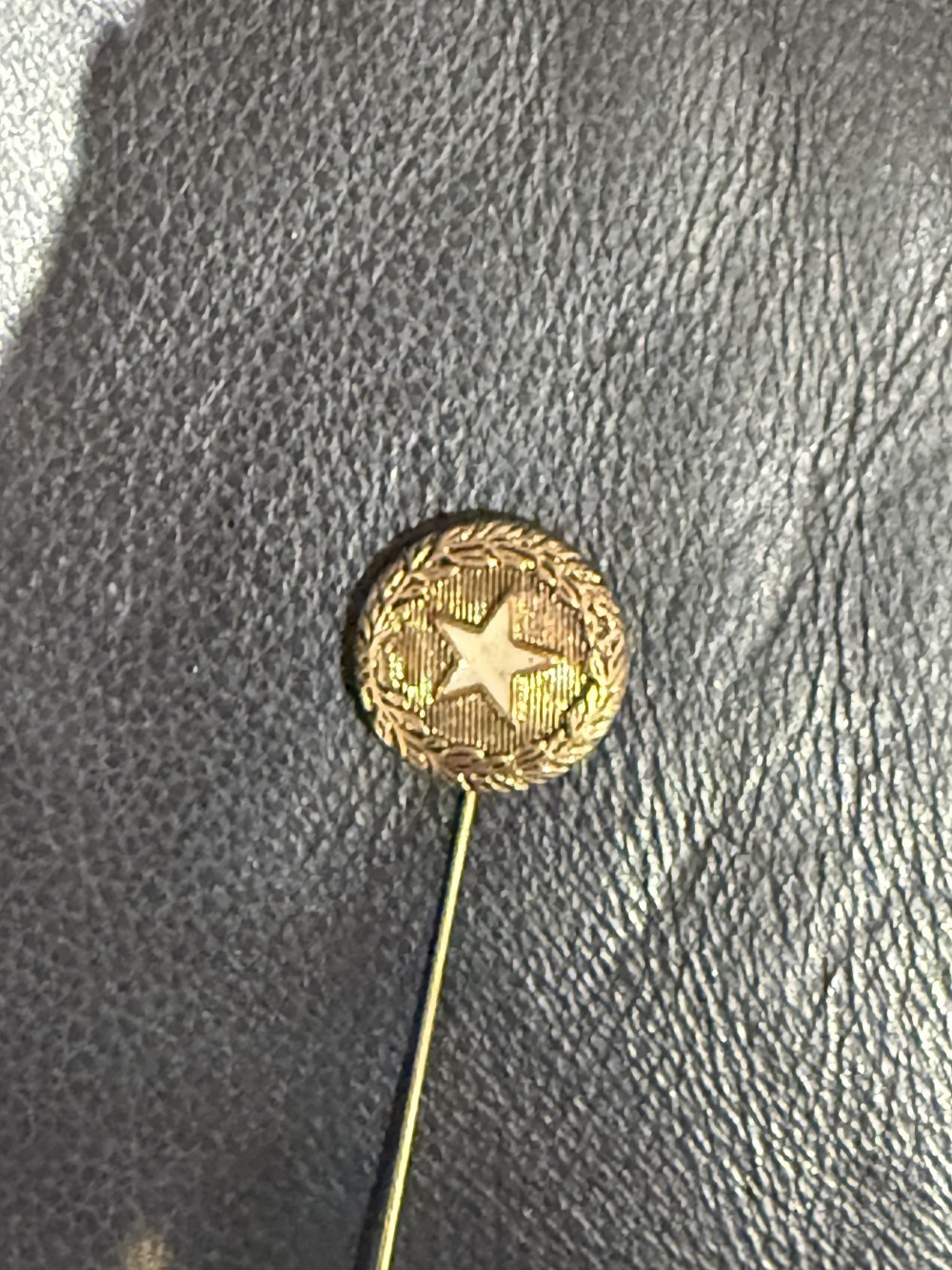 Hat Pin / Scarf Pin - Vintage Star and Bronze Button, Lapel Pin, Hat Pins,