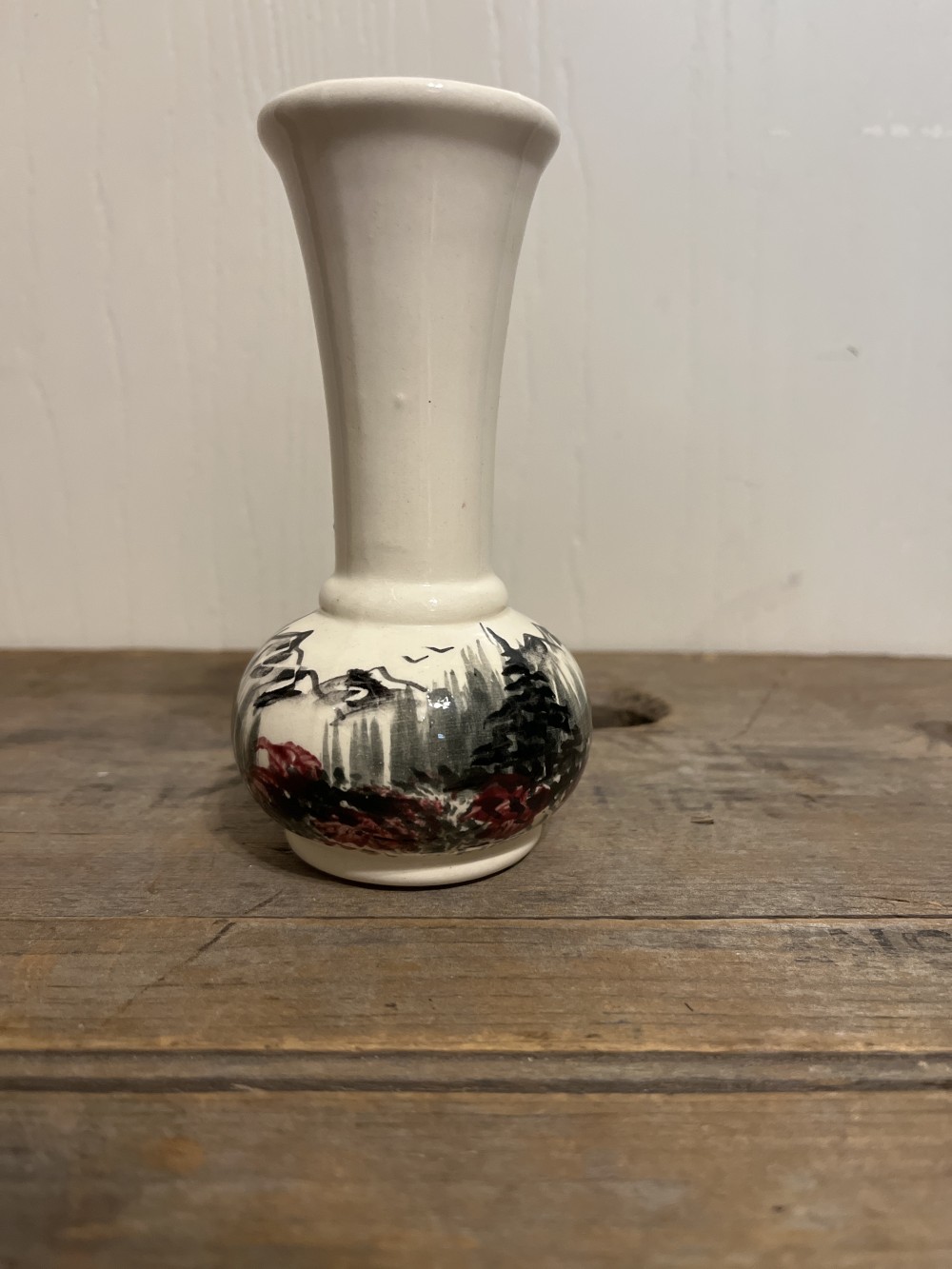Alaska handpainted ceramic bud vase