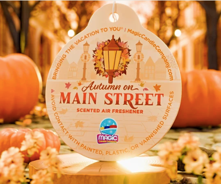 NEW!  Magic Candle Company car freshener:  Autumn on Main Street
