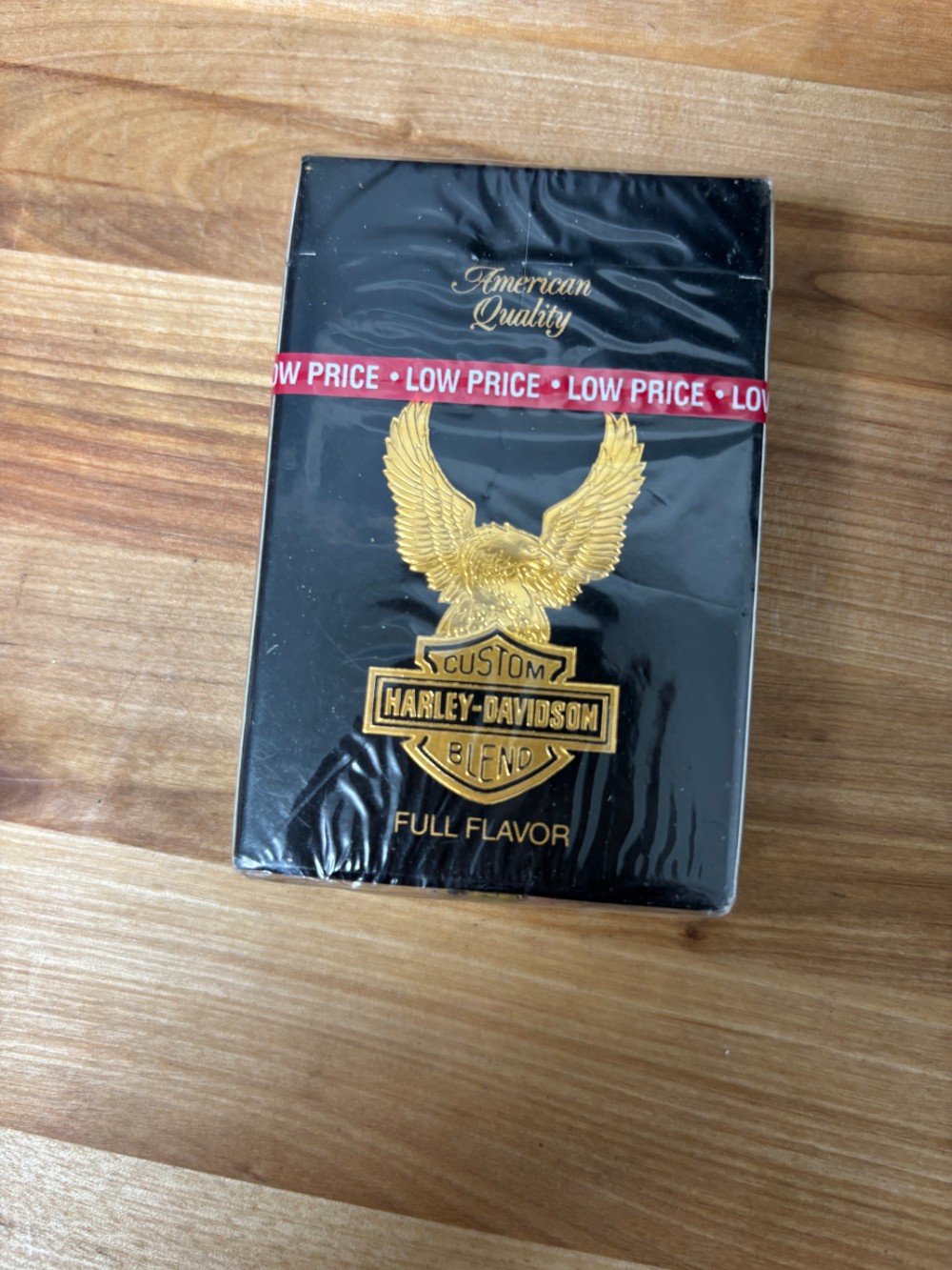 Harley Davidson Custom Blend Full Flavor Cigarette Pack Vintage Advertising