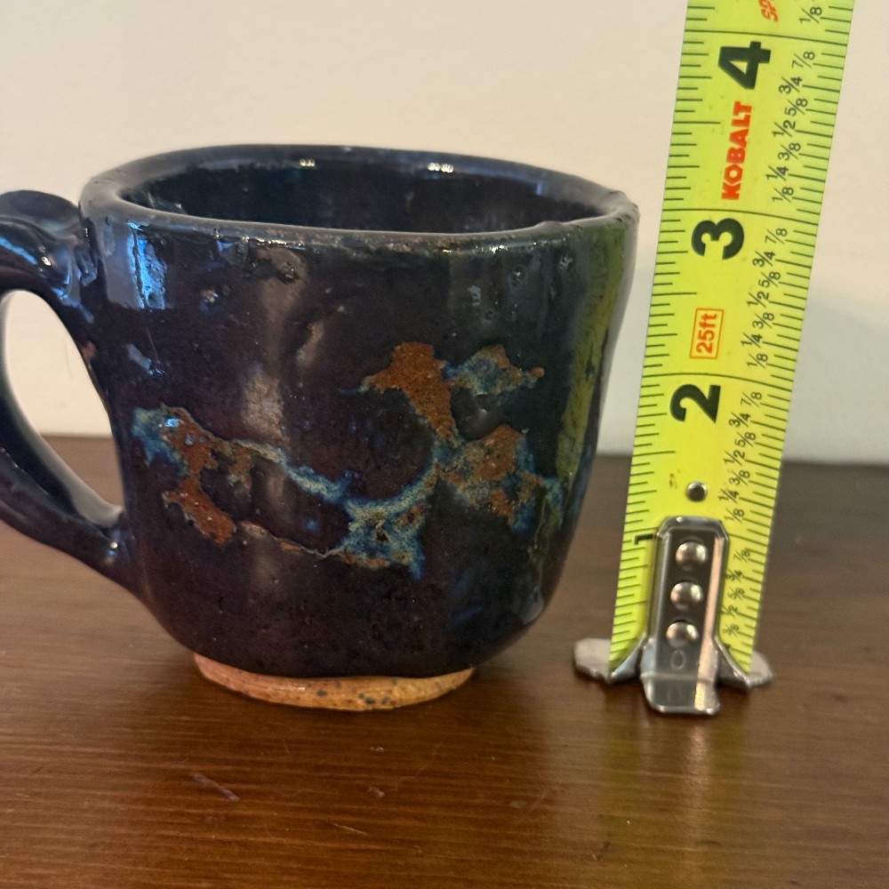 Studio Pottery Mug, Cobalt and Copper Glaze, Signed