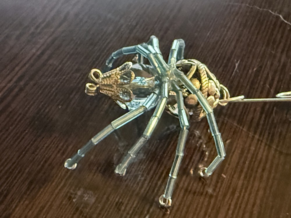 Ornament - Spider Silver & Teal