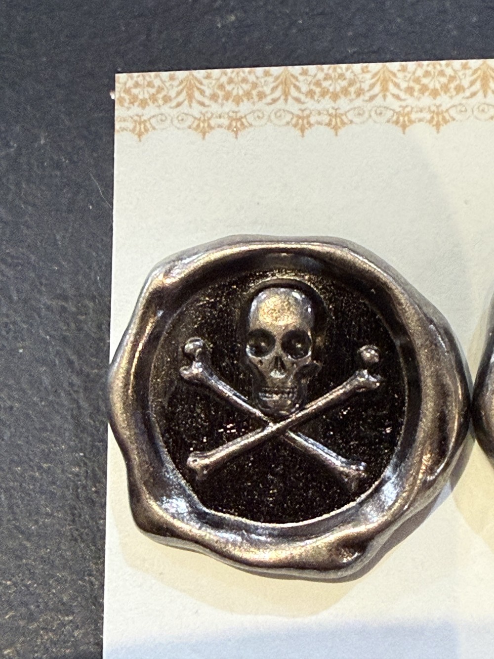Earrings- Pewter Skull Over Crossbones