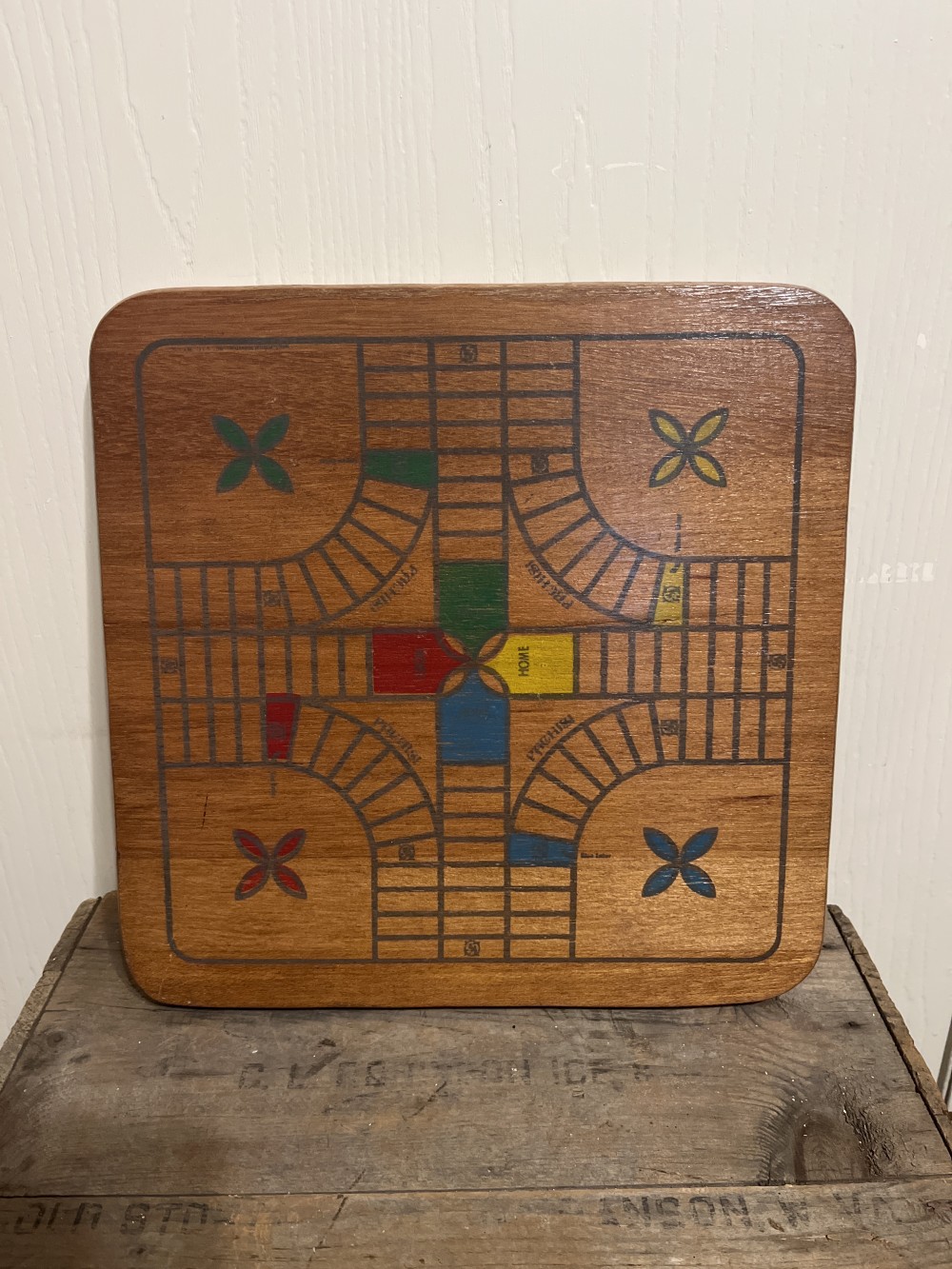 Vtg wood 2-sided game board