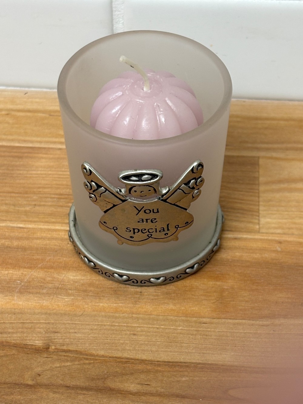 Votive Candle Holder Ganz Frosted Glass Angel 