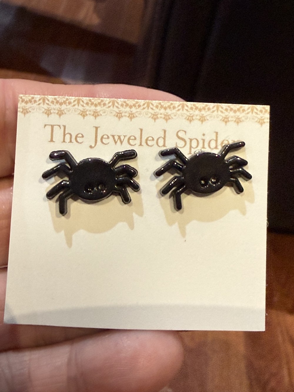 Stud Earrings  - Acrylic  Small Spider