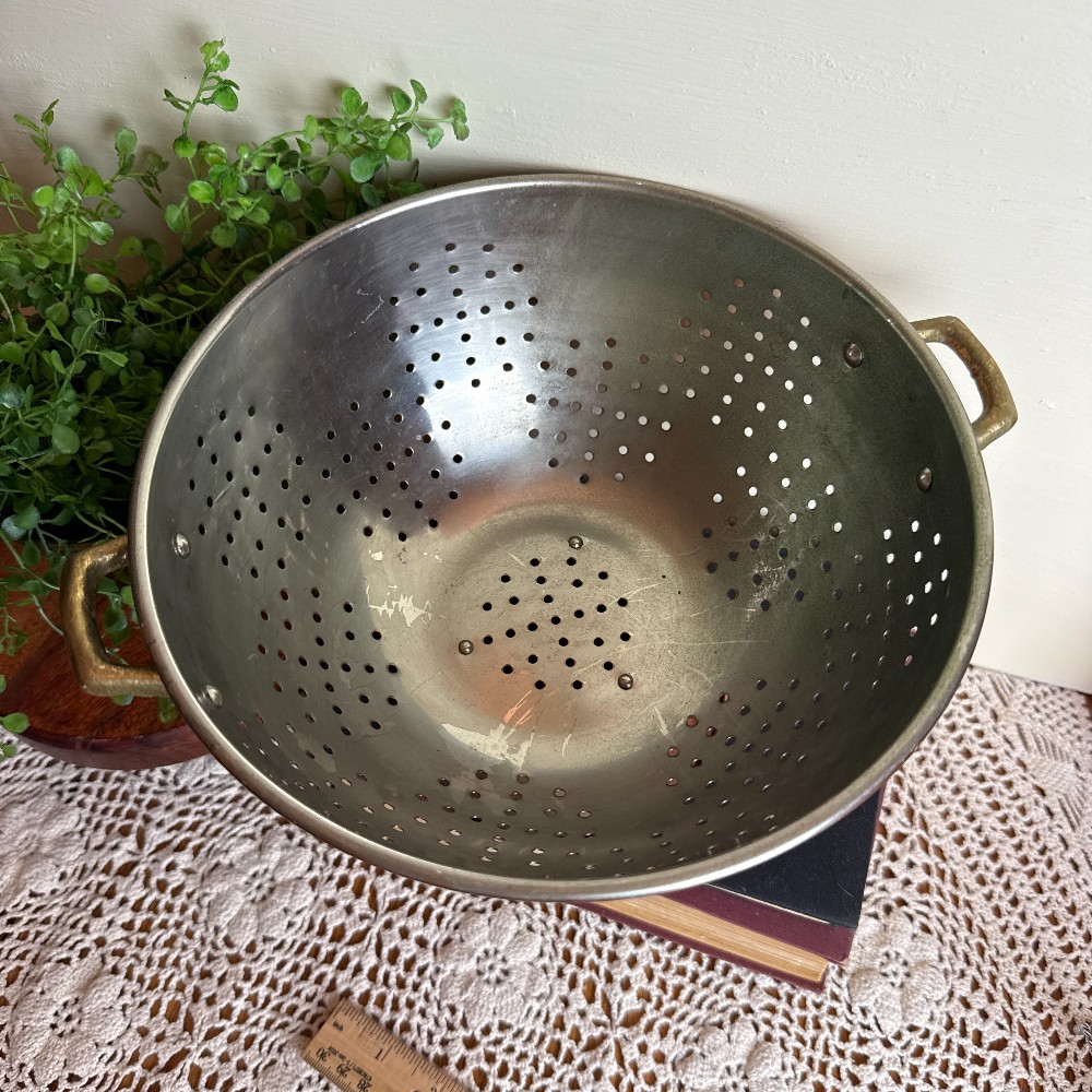 Vintage Copper Footed Colander