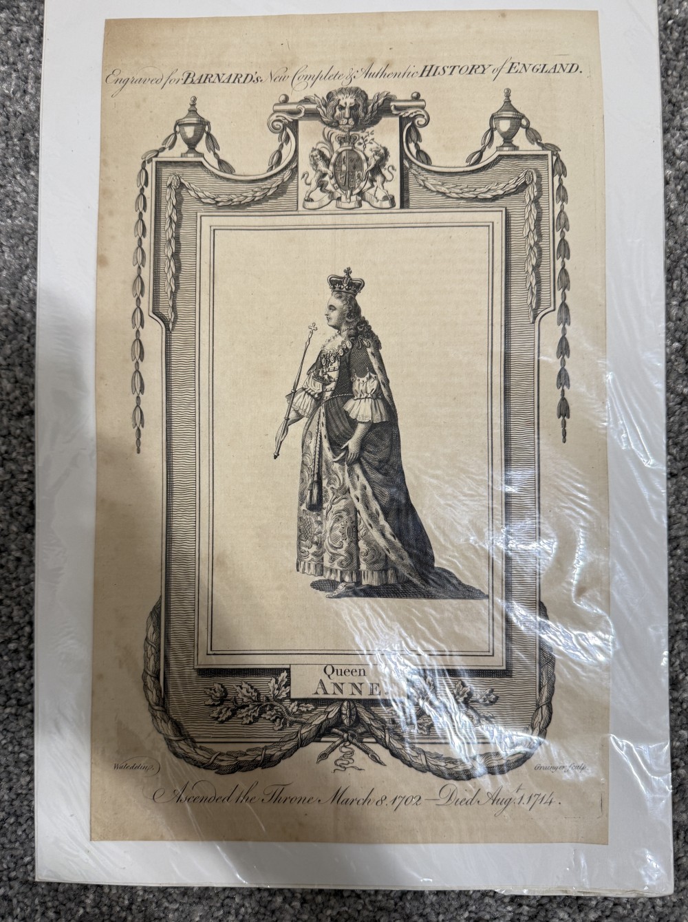 Antique Queen Anne print 8x13.5