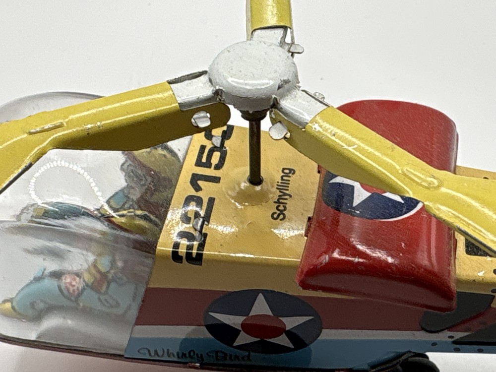 Whirly Bird Tin Toy Vintage with Box As-is