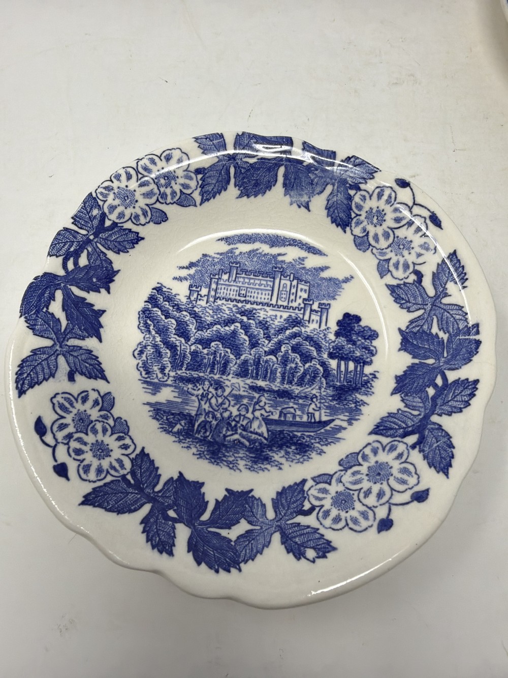 Vtg Blue Transferware Berry Bowl