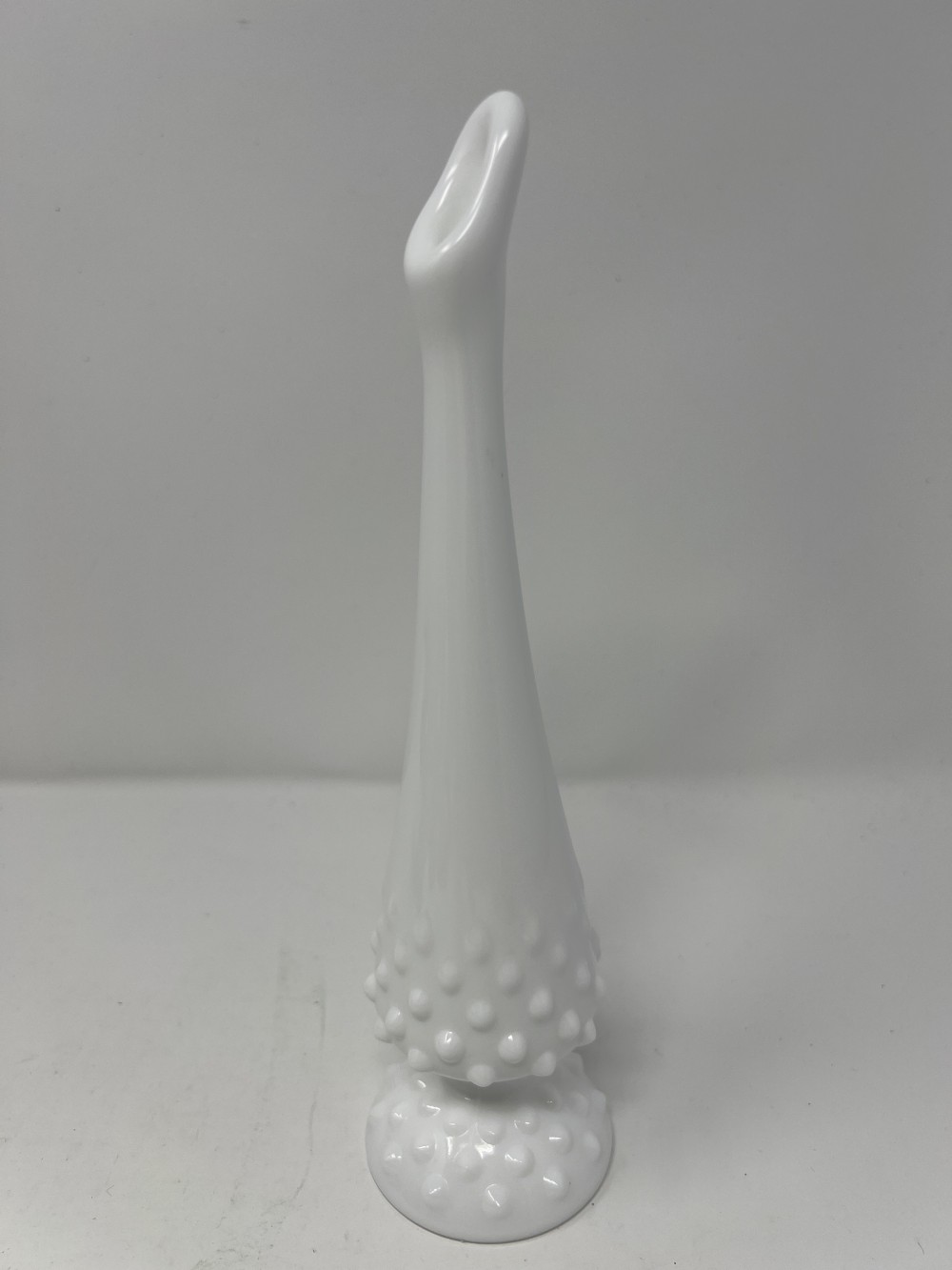Vtg Fenton Hobnail Milk Glass Vase